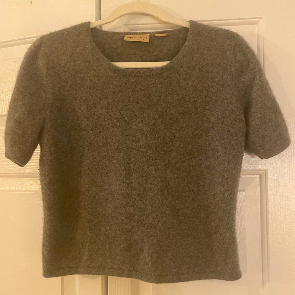 Vintage grey cashmere t shirt top by Apostrophe, no sign of wear
